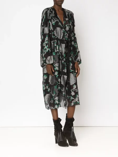 Rochie Lanvin cu model floral negru