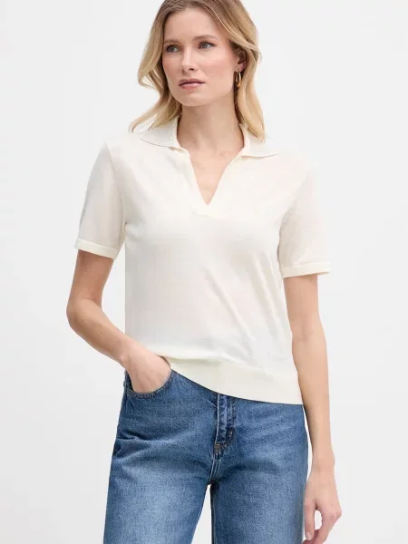 Guess polo wełniane beżowa