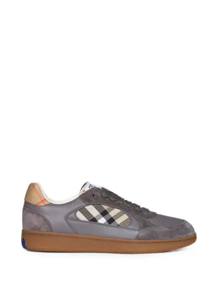 Sneakerși Burberry din piele în carouri gri