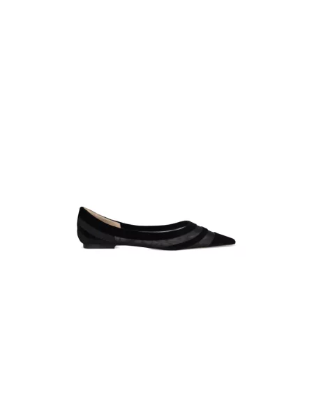 Balerinki Jimmy Choo skórzane bez obcasa czarne