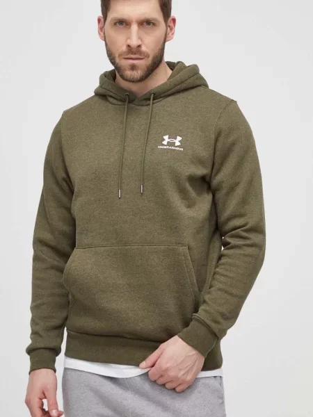 Флийс суичър с качулка Under Armour с принт зелено
