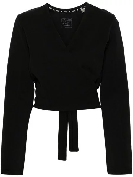 Sneakersy Adidas z dekoltem w serek kopertowe czarne