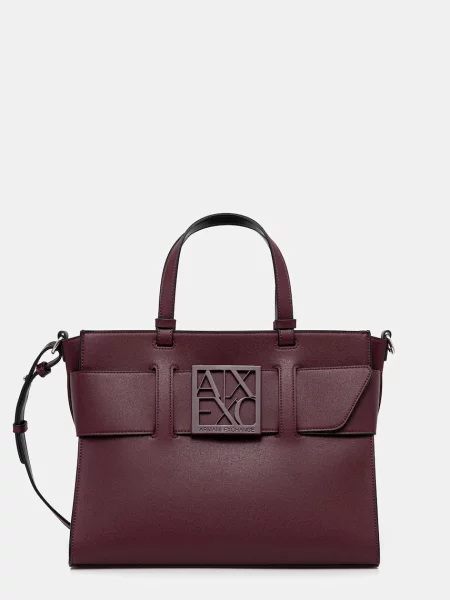 Duża shopperka Armani Exchange brązowa