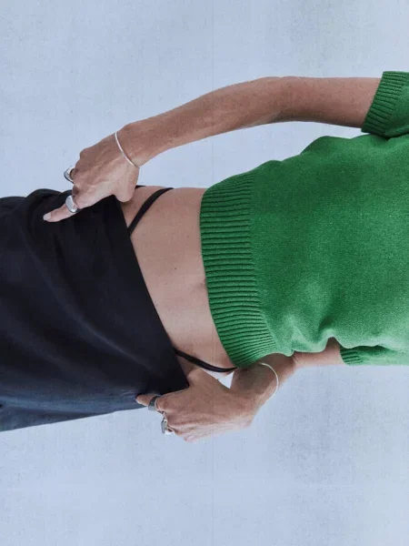 Koszulka polo z dzianiny bawełnianej Kobieta XS MANGO zielony