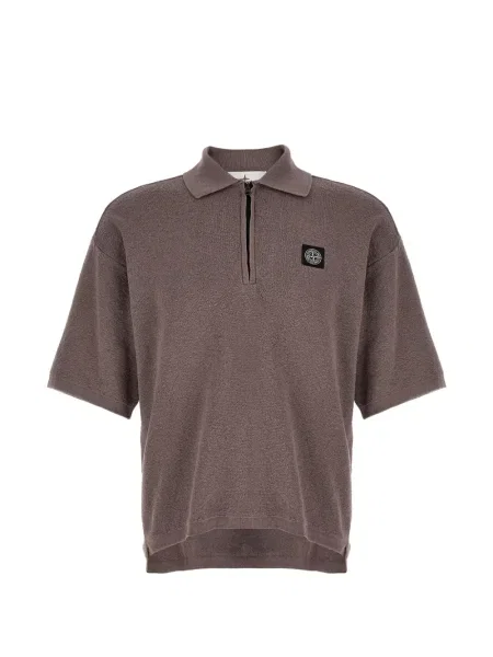 Polotričko Stone Island s kamínky s polovičními zipem hnědé