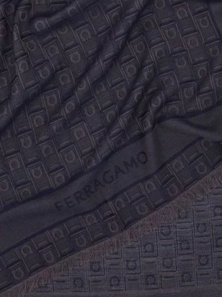 Žakardinis šalikas Ferragamo mėlyna