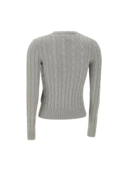Sweter Polo Ralph Lauren z okrągłym dekoltem szary