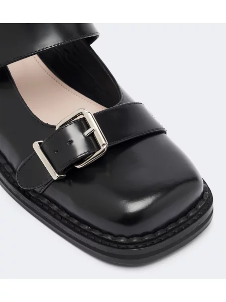 Papuci tip mules Simone Rocha din piele negru