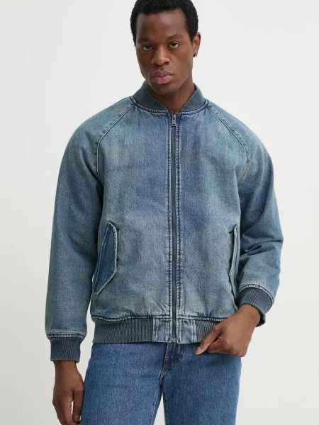 Яке бомбър Levi's зимен модел с уголемена кройка синьо