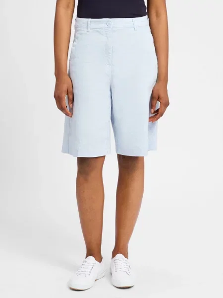 Cambio Bermudy z lnem Adrienne Kobiety len jednolity 36 niebieski