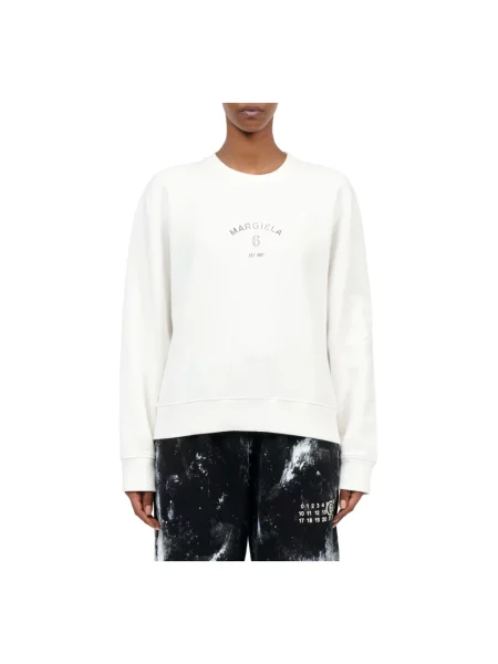 Bluza nierozpinana Mm6 Maison Margiela z autografem biała