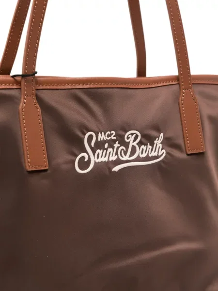 Τσάντα shopper Mc2 Saint Barth με αυτόγραφο καφέ