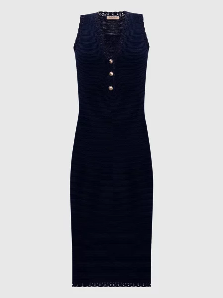 Сукня міді з логотипом Twinset синя