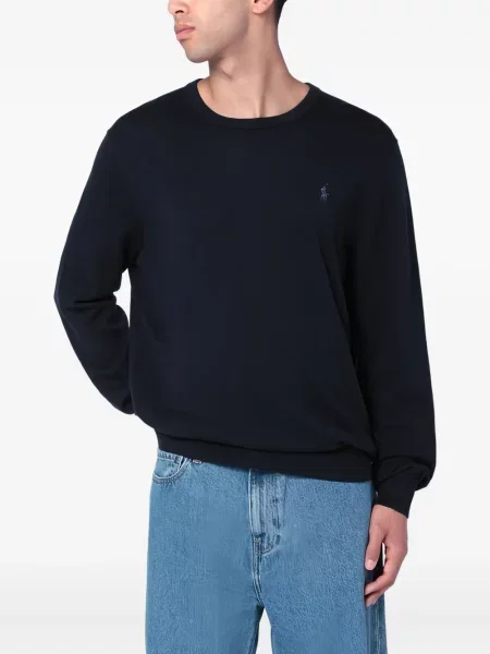 Пуловер Polo Ralph Lauren бродиран с кръгло деколте розово