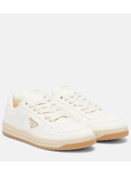 Sneakerși Prada din piele alb