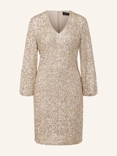 S.Oliver Black Label Sukienka Koktajlowa beige czarna