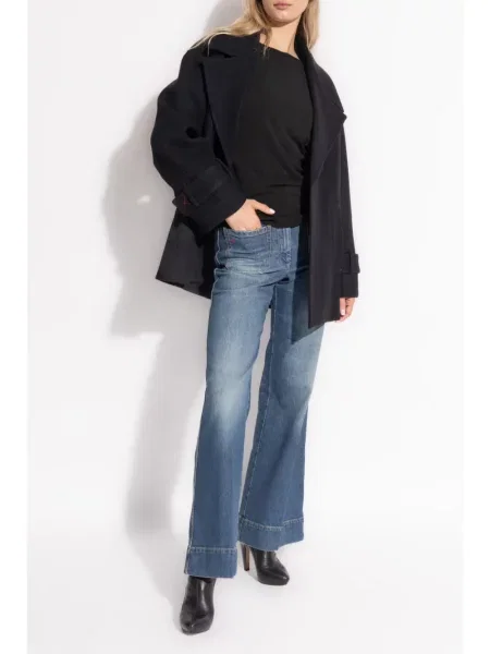 Vilnonis paltas Victoria Beckham juoda