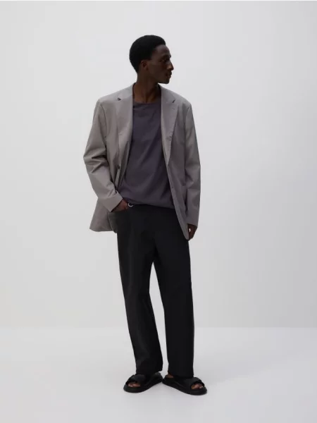 Reserved Блейзер regular fit світло-сірий сірий