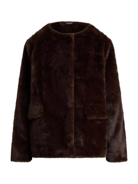 Palton de blană Lauren Ralph Lauren maro