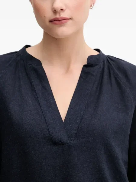 Top Gant cu decolteu în V albastru