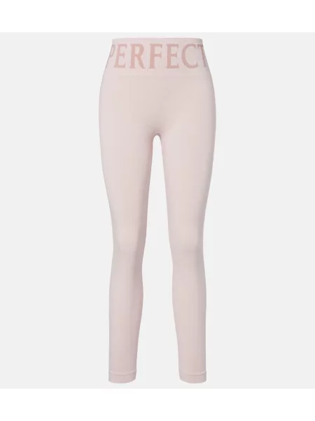 Leggings Perfect Moment din jacard cu autograf roz