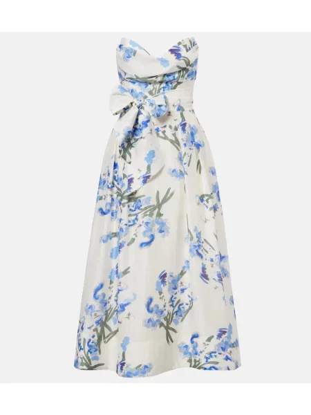 Sukienka midi Rebecca Vallance w kwiatki drapowana biała
