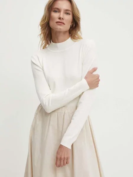 Пуловер с кашмир Answear Lab от лека материя бежово