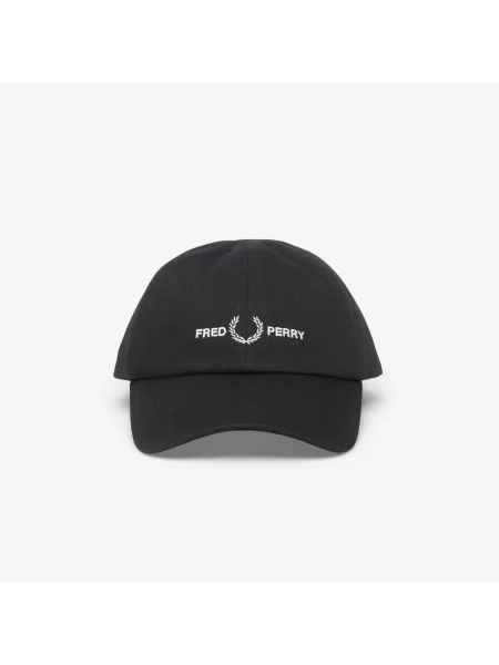 Czapka FRED PERRY FLP Twill Cap Black/ Snow White Universal biała