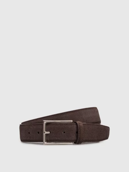 Замшевий з логотипом Canali коричневий