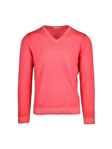 Sweter Malo wełniany z okrągłym dekoltem różowy
