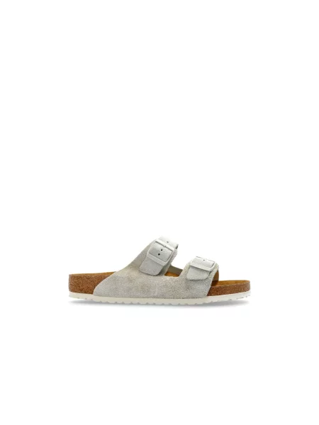 Klapki Birkenstock zamszowe szare