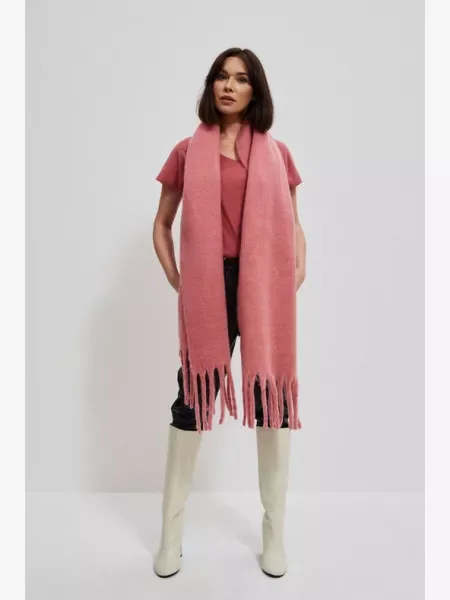 Fular Moodo cu franjuri roz