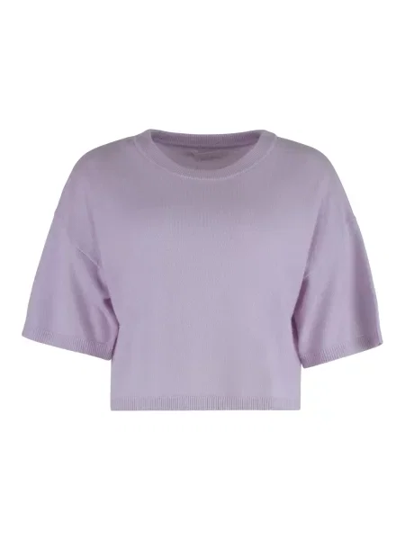 Krótki sweter Sablyn z krótkim rękawem fioletowy