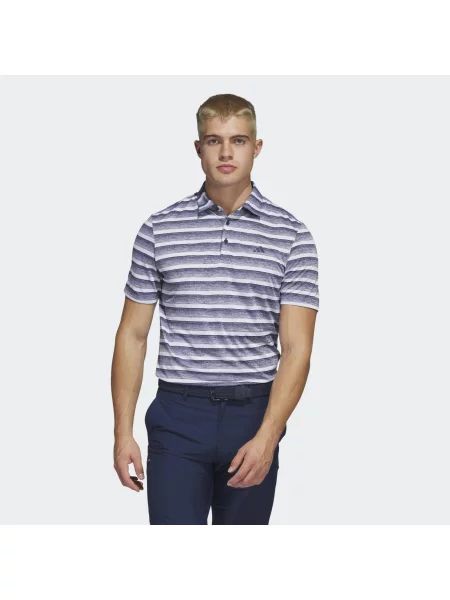 Two-Color Striped Polo Shirt biała
