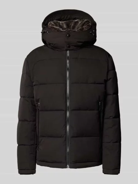 Pikowana kurtka o kroju regular fit z wodoodpornego materiału model ‘ARCOLA’ Strellson czarna