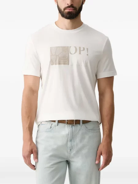 Tricou Joop! cu imagine cu decolteu rotund alb