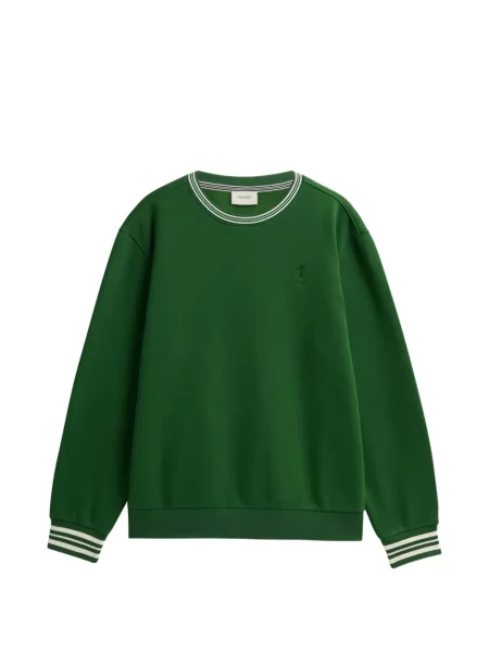 Hanorac crewneck Pringle Of Scotland cu dungi cu decolteu rotund verde