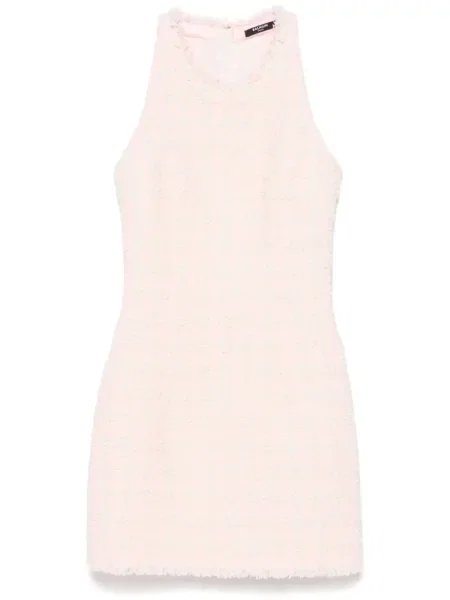 Rochie mini Balmain din tweed de costum roz