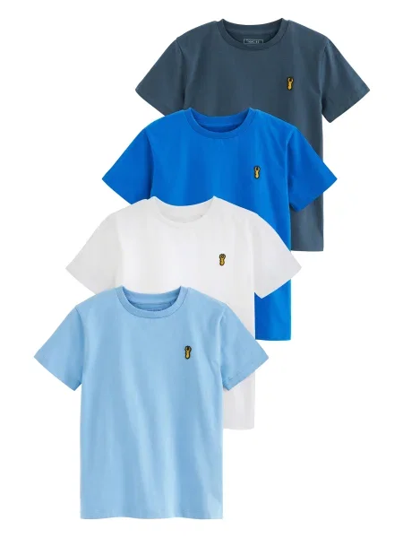 Next Tricou albastru / albastru marin / albastru deschis alb