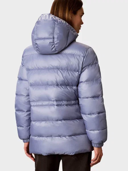 Джинсова куртка Calvin Klein Jeans з лого блакитна