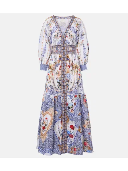 Ленена макси рокля Camilla с принт