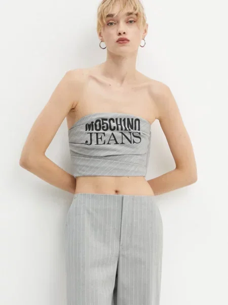 Вълнен топ Moschino Jeans сиво