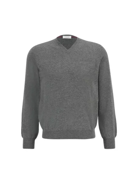 Sweter Ferragamo wełniany szary