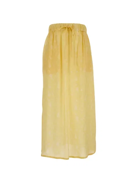 Fustă midi Grifoni cu model floral cu imagine galben