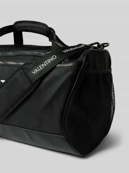 Torba weekendowa z nadrukiem z logo Valentino Bags czarna