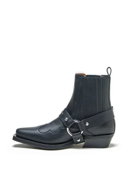 Botine Ganni cu cataramă cowboy negru