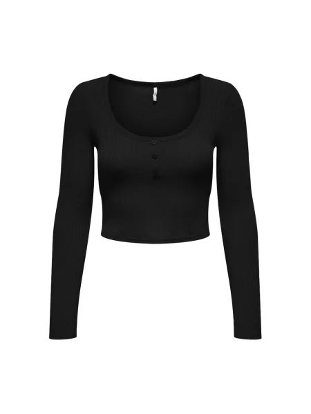 Krótki top Only z długim rękawem czarny
