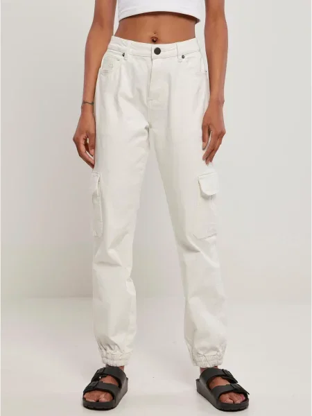 Pantaloni cargo Urban Classics stretch alb