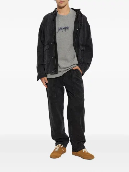 Tricou Marant cu broderie gri
