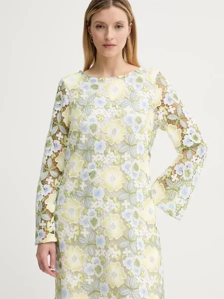 Bruuns Bazaar rochie alb mini drept verde